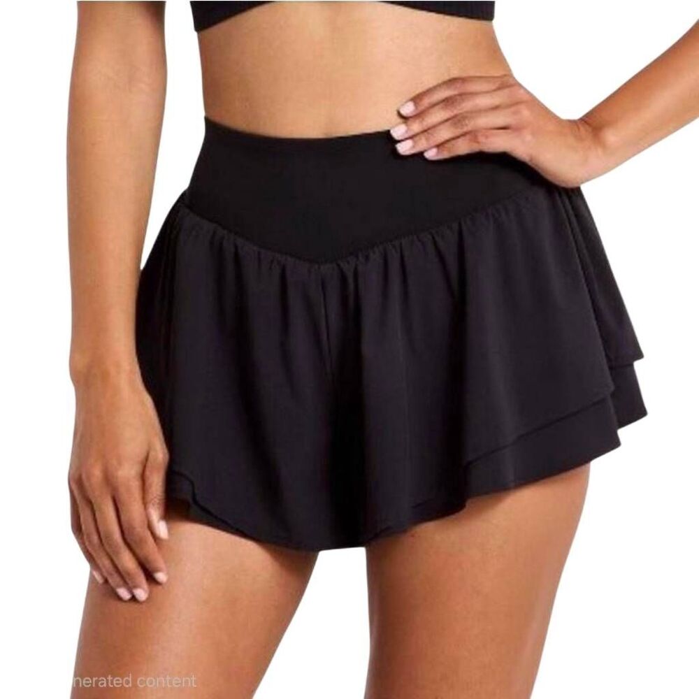 All in Motion High Rise 2-in-1 Running Shorts Black NWT Size Large